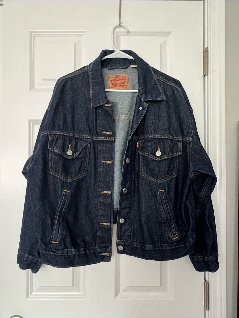 Levi's Dark Indigo Denim Jacket wonens XL - Picture 7 of 9